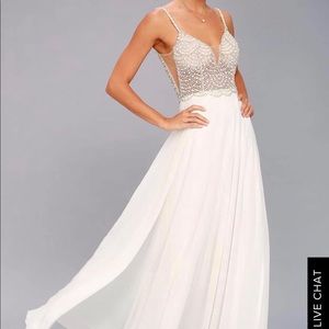 Beautiful white dress with pearls